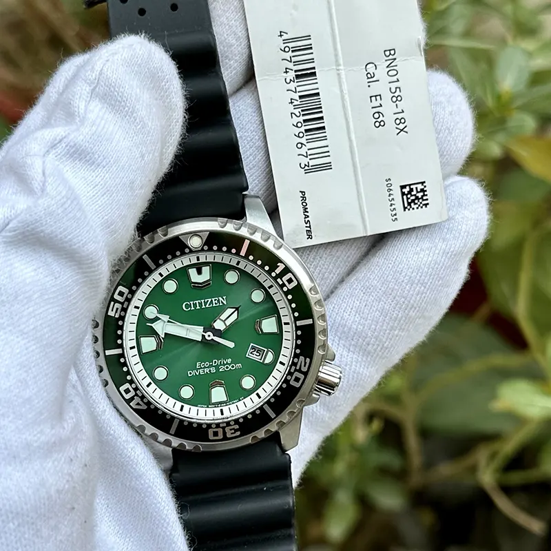 Citizen Promaster Marine Sea Eco-Drive Green Dial Men's Watch- BN0158-18X